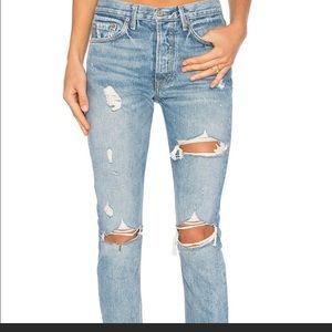 GRLFRND Travelin band jeans.